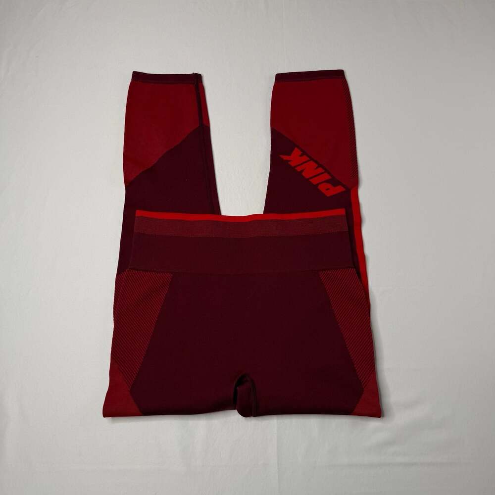 Victoria's Secret PINK Cool & Comfy Seamless High Waist Leggings Red Burgundy L